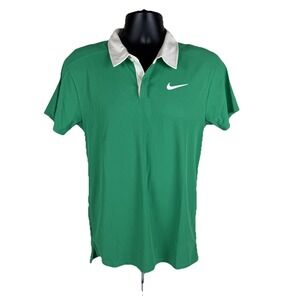 Nike Court Slam Men's Small Slim Fit Dri Fit ADV Tennis Polo Green FZ6931-324